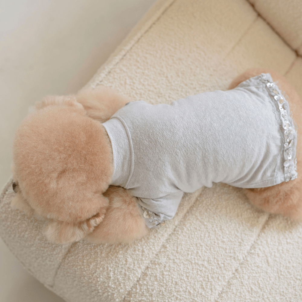 Autumn Linen Beads T-shirt(Cloud Grey)
