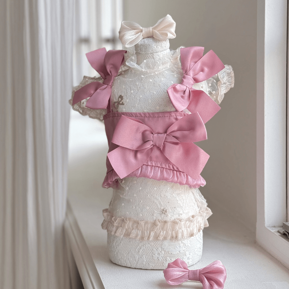 Shiny Ribbon Bustier(Rose Pink)