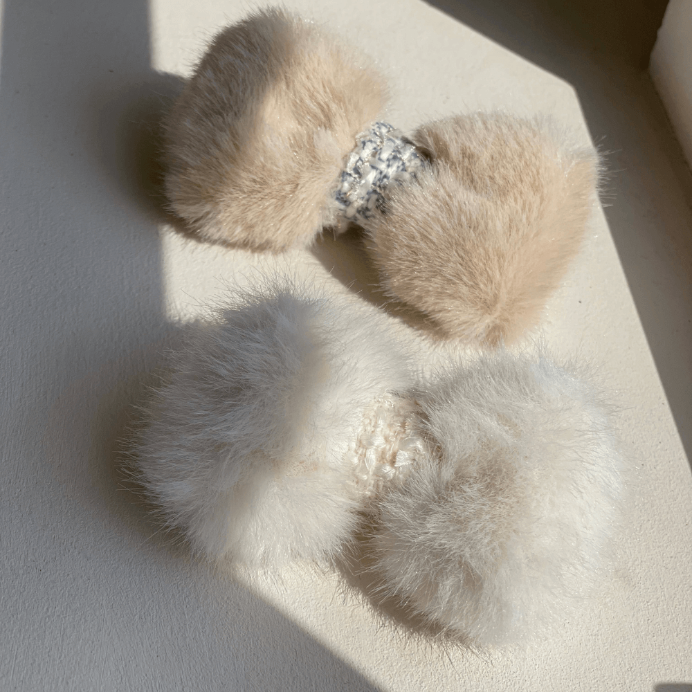 Coco Fur Tweed Hair Pin