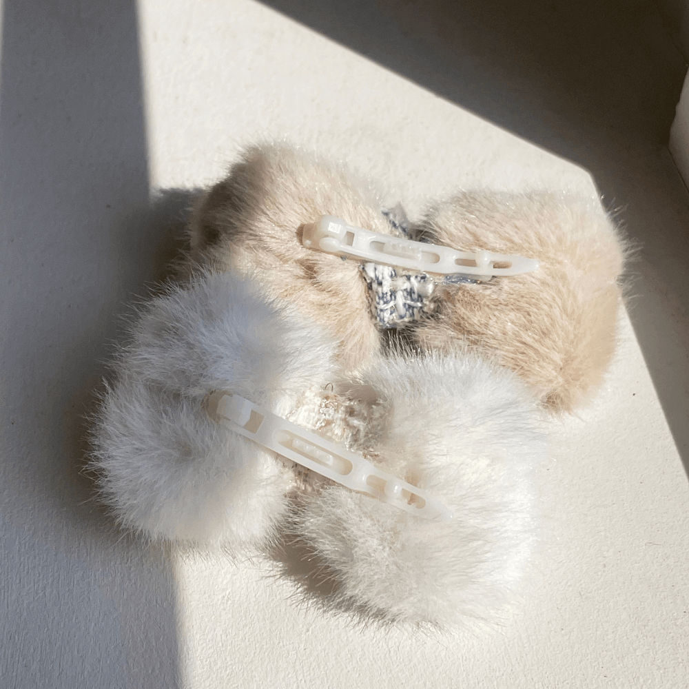 Coco Fur Tweed Hair Pin
