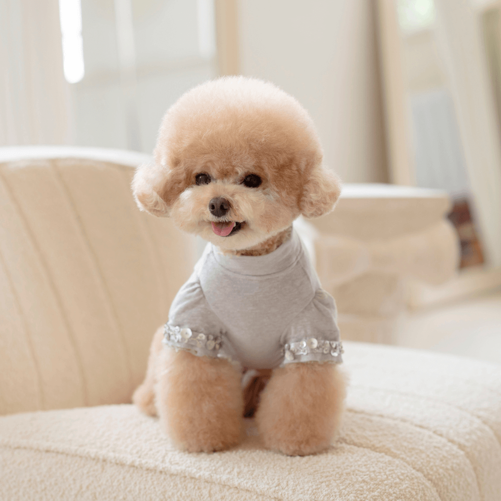 Autumn Linen Beads T-shirt(Cloud Grey)