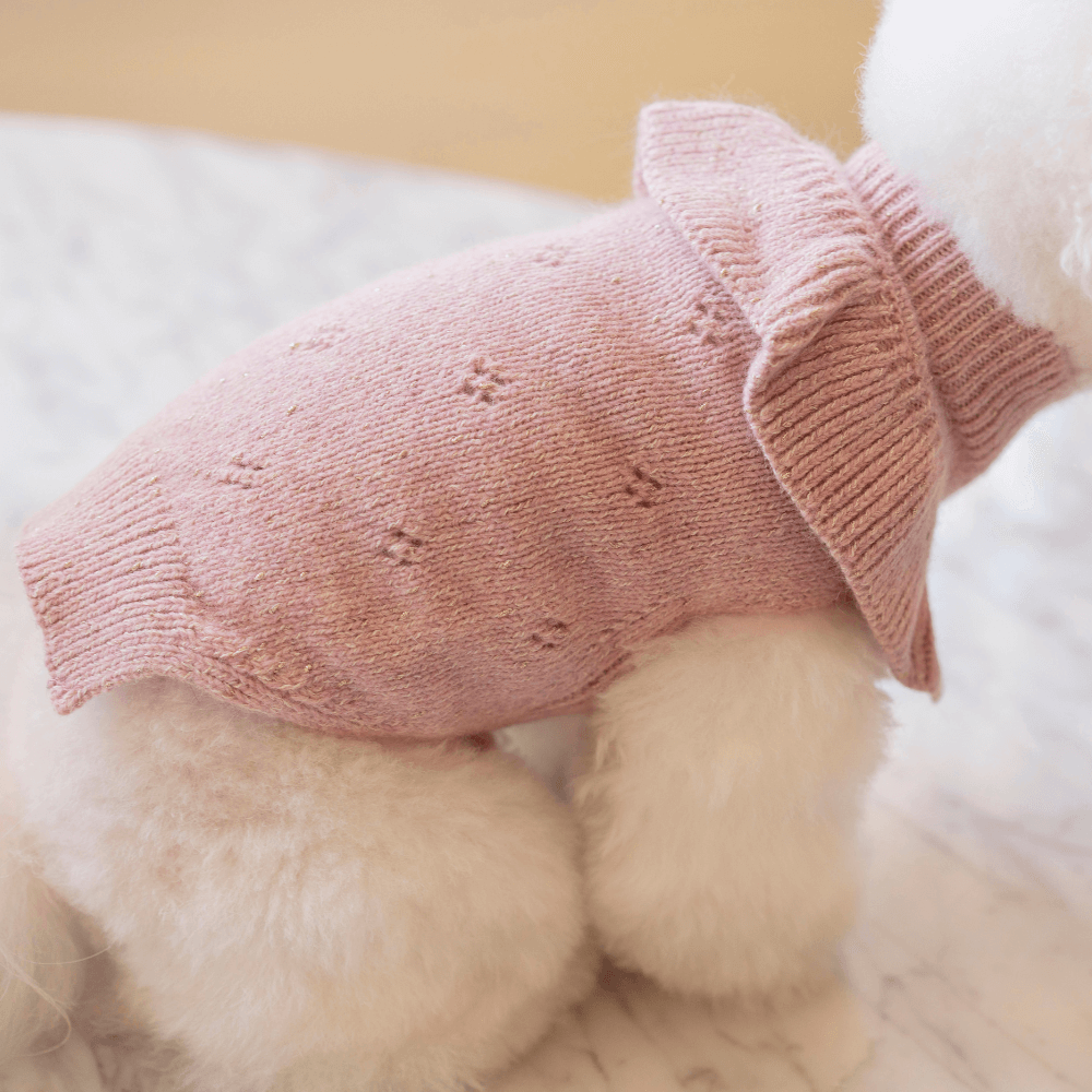 Glitter Frill Knit（Dusty Pink）