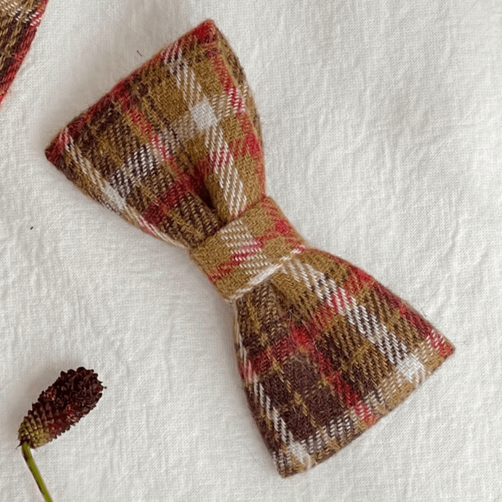 Wool Check Ribbon Pin