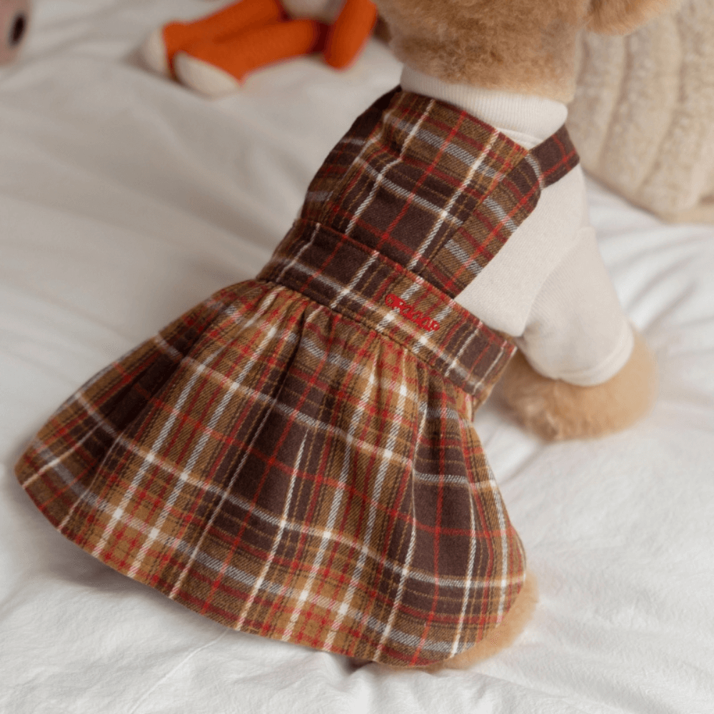 Wool Check Overall Dress